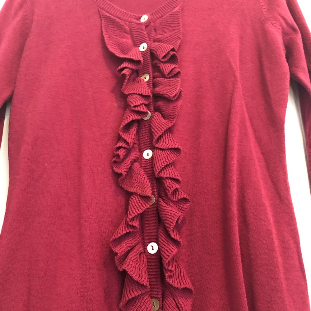 Magenta Ruffle Long Sleeve - Picture 2 of 4